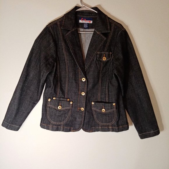 New Wak Jeans Dark Blue Denim Jacket-NWOT - Picture 1 of 8